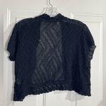 Emma & Posh Black Open Knit Shrug Cardigan Short Sleeve Size L Made in USA Size L Photo 1