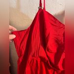 Knox Rose  NWT Plus Red Jumpsuit pockets adj. straps stretch wide leg summer Photo 3