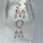 ‘MOM’ NWT Mother’s Day Floral Designed Neutral Basic Casual Everyday White Tote Photo 4