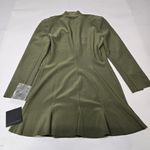 Norma Kamali  Single Breasted Fishtail Mini Dress in Military Photo 11