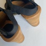 Born Heels Black Leather Peep Toe Block Heel Slingback size 10 Photo 3