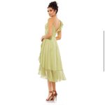 Mac Duggal 70163 GOLD POLKA DOT V NECK RUFFLED FAUX WRAP HI LOW MIDI DRESS Photo 1