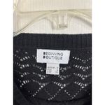 Beginning Boutique Black Cropped Open Knit Sheer Sweater Long Ruffle Sleeves Size 4 Whimsigoth Photo 2