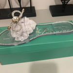 Lauren Lorraine Elegant Rhinestone Embellished Slide Sandals Size 9.5 by   Photo 0