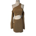 Michael Costello  x REVOLVE Nyura Mini Dress in Gold X-Large Womens Cut out Party Photo 3