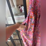 MELLODAY  floral midi dress ditsy colorful print smocked ruffle sleeve flutter Photo 5