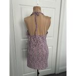 Miss Lola  Rib Knit Halter V-Neck Mini Body-con Dress Multicolor Size L Photo 3