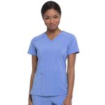 Dickies  EDS Essentials Women's V-Neck Ciel Sz XXS Top Photo 1