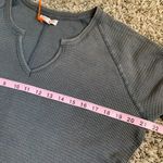 Knox Rose Woman's Long Sleeve Notch Neck Waffle knit Top Gray XXL Photo 10