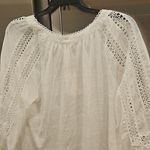 Skies Are Blue 💕💕Eyelet Lace Longsleeve Blouse ~ White Medium M NWT Photo 3