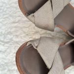 Vince 𝅺 Idara Cotton & Suede Pleated Accents Slides Flat Sandals Photo 4