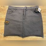 Junkfood Rock By Junk Food | Def Leppard Black Denim Mini Skirt, Size 9 Photo 0
