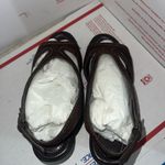 Hillard & Hanson Hillary & Hanson Womens Leah Brown Suede Open Toe Buckle Wedge Sandal US Size 6 Photo 3