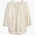 Madewell Women's Libra Beige Lace-Up Tunic Tee - S EUC Photo 1