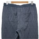 J. Jill Textured Cotton Pants Navy Blue & White Pinstripe Size Medium Coastal Photo 3