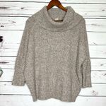 Chico's Chico’s Oatmeal Cowl Neck 3/4 Sleeve Knit Sweater Top Size Small Neutral Beige Photo 7