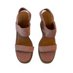 Lucky Brand  Delukah Pink Slingback Weave Straps Platform Wedge Sandals Size 9.5 Photo 1