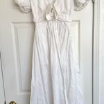 ASTR The Label Citrine Linen Bow Front Midi Dress Elegant White Small S Photo 5