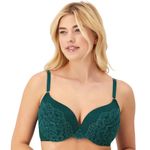 Maidenform Love the Lift Push Up Plunge Underwire Bra Teal Rose Gold Lace 38D Photo 0