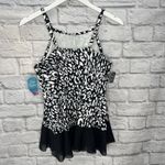 Swim Solutions Black White Animal Print Size 14 Mesh Photo 4