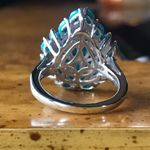 Authentic Sleeping Beauty Turquoise Sterling Silver Leaf Ring Size 5 Blue Photo 1