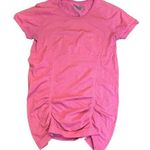 Athleta Shirt Womens Size Small Fast Track Ruche Short Sleeve Pink Top Run Gym Photo 0