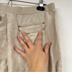 JM Collection  Linen Cream Wide Leg Drawstring Waist Pull On Pants Womens 12P Photo 6