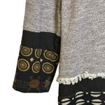 Yak & Yeti Gray Black Brown 3/4 Sleeve Tunic Sweatshirt Folksy Art to Wear Large Photo 3