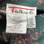 Vintage 90s Talbots Teal Paisley Midi Skirt Rayon Pleated Boho Cottagecore 10 Green Photo 8