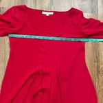 Loft  Red pleated blouse womens size XS Grannycore office business Photo 3