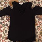 Black Ribbed Cut Out Long Sleeve Photo 3