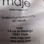 Maje Routila Wrap-Effect Cold-Shoulder Ruffled Broadcloth Dress - Orange Photo 6