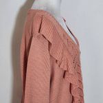 LC Lauren Conrad Lauren Conrad Pink Ruffle Pointelle Cardigan NWT Size XL Pink Cardigan Photo 4