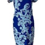 JS Collections Modele Blue On Blue Lace Appliqué Embroidered Dress, Size 2, Nwt Photo 0