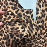 ZARA  Leopard Print Chiffon Blouse Relaxed Full Sleeve Pockets Sexy Sz XL Career Photo 6