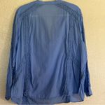 Soft Surroundings Trianon Blouse Women 2X Crochet Lace Dusty Blue Boho Hippie Photo 4