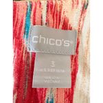 Chico's Chico’s Open Front Linen Cotton Jacket Ikat Print Crochet Trim Size 3 XL Photo 4