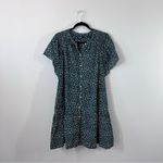 Gap  green ditzy floral mini dress button front w/pockets flutter‎ sleeve Photo 1