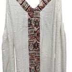 Hem & Thread  White Textured Midi Dress with Boho Straps Women’s Size Large Photo 4