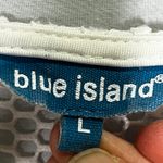 Blue Island  Sheer Long Sleeve Crochet Swimsuit Cover up L Photo 4