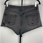 BLANK NYC  Black Distressed Cut Off‎ Button Fly Denim Shorts Photo 3