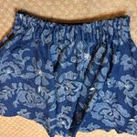 Blush Noir  Denim Mini Skirt with Floral Denim Patchwork Size M Elastic Waist Photo 0