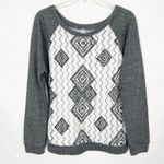 Vanity Boho Lace Gray Pullover Sweater Size M Size M Photo 0