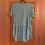 Premise Blue Relaxed Blouse Short Sleeve Photo 1