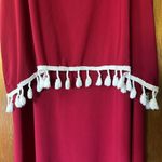 Impressions red and white sleeveless tassel dress size M Photo 5