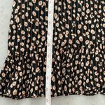 Lulu’s black 3/4 length sleeve pink floral wrap dress with ruffles size Medium‎ Photo 10