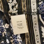 Madewell  100% Silk Boho Peasant Blouse Black Floral Print Long Sleeve Top‎ Small Photo 5