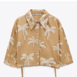 ZARA  NWT Women's embroidered tropical linen Blend shirt M RARE Photo 1