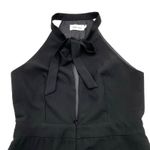 Line and Dot Freya Jumpsuit Halter Tie Wide Flare Leg Black Sleeveless Women's L Photo 4