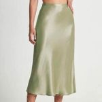 ZARA  A-line Midi Satin Green Skirt Size S Photo 0